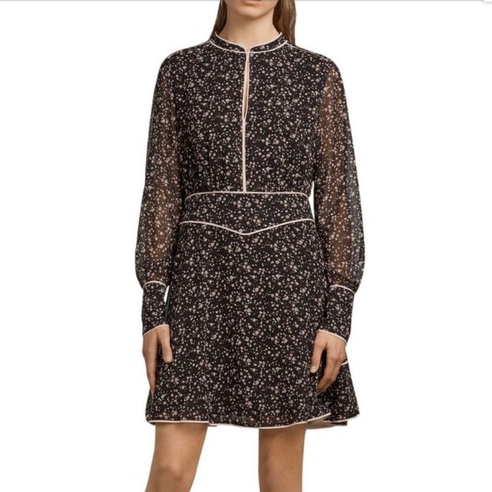 ALLSAINTS Kay Pepper Piped Floral Print Dress